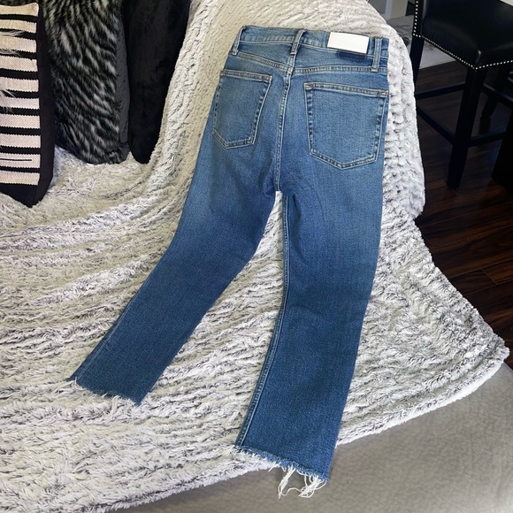 RE/DONE High Rise Ankle Crop Color in Dusk Destroy - Picture 8 of 13